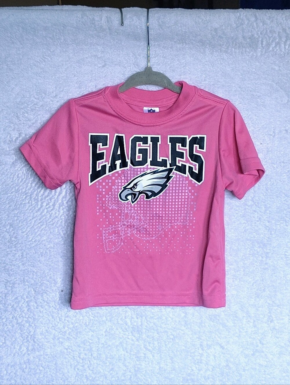 Philadelphia Eagles Kids Pink Short Sleeve Tee with Logo
